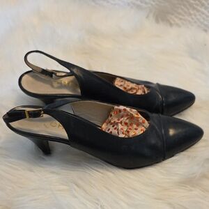 CHANEL Classic Black Slingback Heels